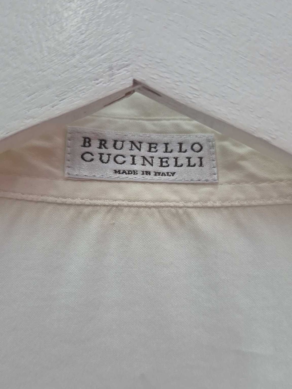 Brunello Cucinelli Cream Button-Up Shirt